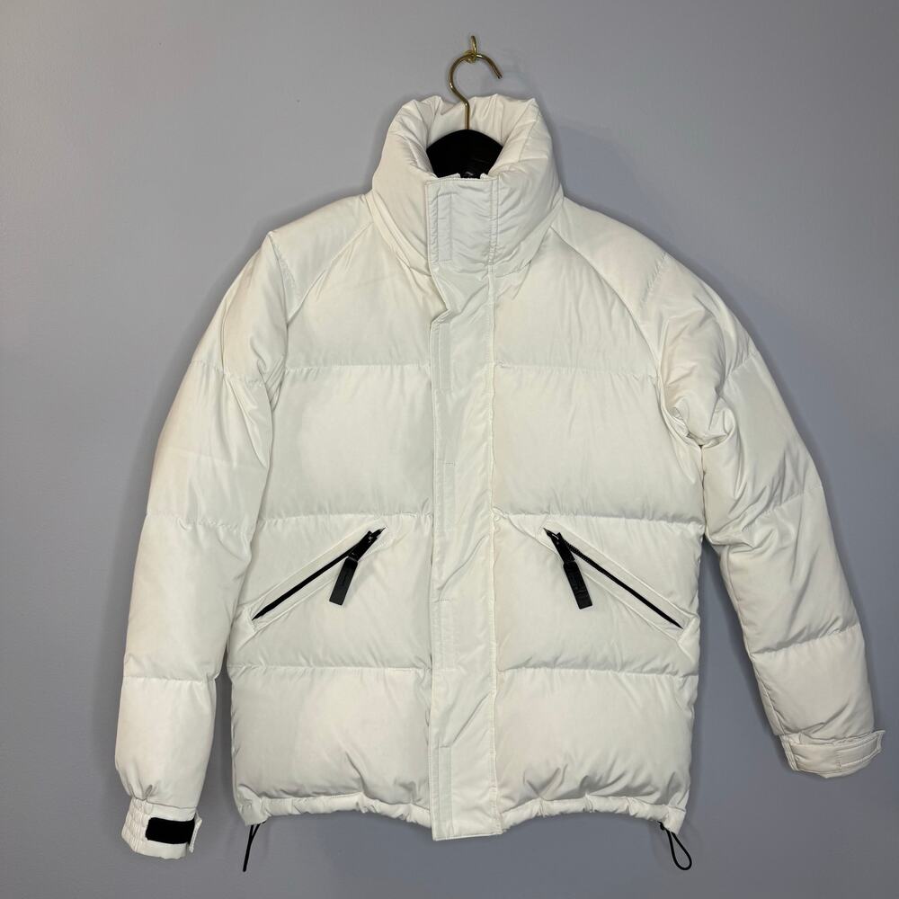 Sandro H18 Titan White Down Puffer Jacket Women's Lightweight 36 US S